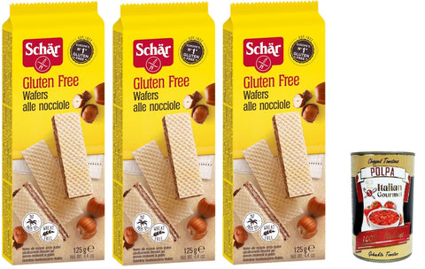 Schar Wafer alle Nocciole Hazelnut Wafer 3 x 125 g + Italian Gourmet Polpa 400 g
