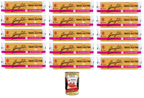 Garofalo Linguine, Gluten-Free Pasta Made from Corn, Natural Rice and Quinoa 15 x 500 g + Italian Gourmet Polpa 400 g