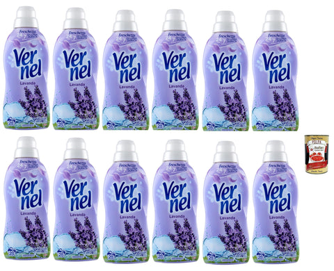 Vernel Vernel Lavender Fabric Softener Concentrate Washing Machine, Fabric Softener for Laundry with Fragrance up to 100 Days, 700 ml - 12 x 700 ml + Italian Gourmet Polpa 400 g