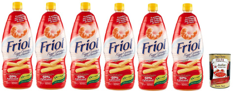 Friol Olio di Semi di Girasole, Frigge, Croccante e Asciutto, Frying Oil, Sunflower Seed Oil, Crispy and Dry, 6x 1L + Italian Gourmet Polpa 400g
