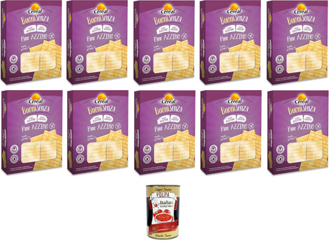 Céréal Buoni Senza Pane Azzimo, Pane Senza Glutine, Pane Senza Lievito, Buoni Without Unleavened Bread, Gluten-Free Bread, Yeast-Free Bread, 10 x 180 g + Italian Gourmet Polpa 400 g