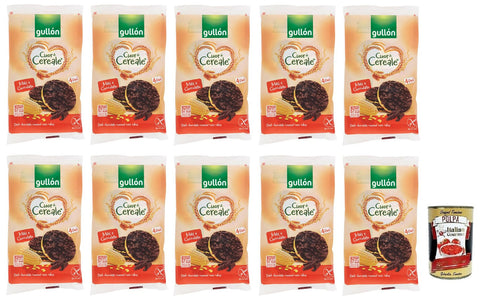 10 x Gullón Cuor di Cereale Whole Grain Corn Waffles, Wrapped in Dark Chocolate, Gluten Free, Pack of 100 g + Italian Gourmet Polpa di Pomodoro 400 g Tin