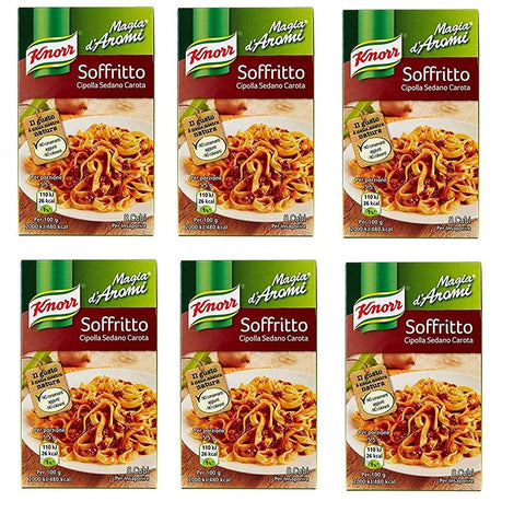 Knorr Magia d'Aromi Soffritto Brodo Porcini Mushrooms Soup Cubes 8 x 11 g (Carrot Celery Onion) Pack of 6