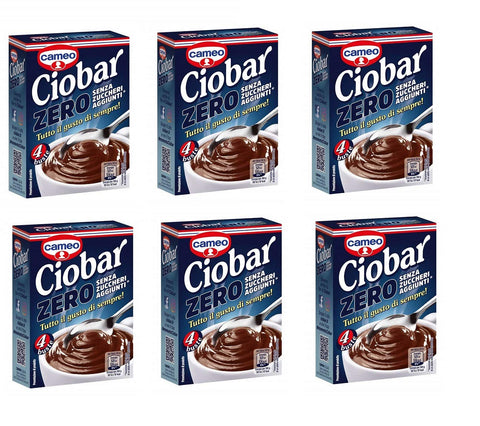 6 x Cameo Ciobar Zero No Added Sugar Hot Chocolate Istant Chocolate (4 x 19 g) Chocolate