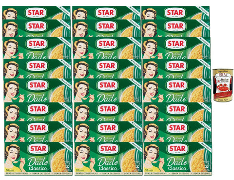 STAR Classic Broth Cubes 24 x 200 g (480 Cubes) Gluten-Free, Lactose Free, No Preservatives, Bulk Pack for Soups & Risotto + Italian Gourmet Polpa