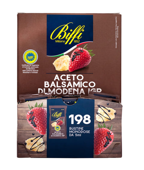 Biffi - Balsamic Vinegar from Modena PGI - Single Portions - 198 Single Serving Bags of 5 ml Each