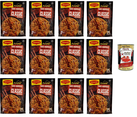 12x Maggi Fusian Taste Of Classic Noodles Con Spezie (2 Porzioni) 121 g + Italian Gourmet Polpa 400 g