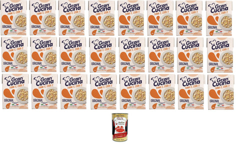 24 x Gran Cucina Crema per Cucinare, Vegetable Based Cream, Sauce for Cooking Without Palm Oil, Gluten Free 200 g + Italian Gourmet Polpa di Pomodoro 400 g Tin