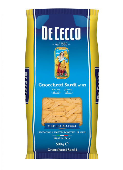 Pasta De Cecco 100% Italian Gnocchetti Sardi n. 83 Pasta 500 g Pack of 10