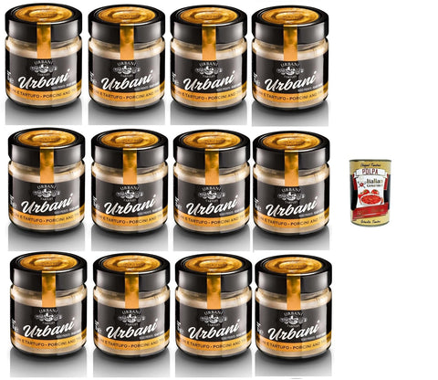 Urbani Tartufi Sugo Porcini & Tartufo Porcini and Truffle Sauce 12 x 130 g + Italian Gourmet Polpa di Pomodoro 400 g