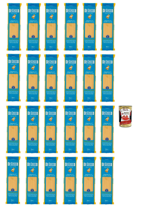 De Cecco Linguine n. 7 100% Italian Pasta Noodles 24 x 500 g + Italian Gourmet Polpa 400 g