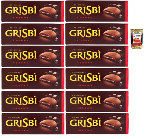 Grisbì Cioccolato - Filled Biscuits with Chocolate Cream, Italian Pastry, 12 x 135 g - Crispy Exterior, Creamy Inside - by Matilde Vicenzi + Italian Gourmet Polpa 400g