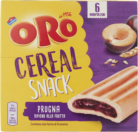 Oro Saiwa Cereal Snack Prugna Cereal Biscuit with Plum Filling Biscuits 162 g