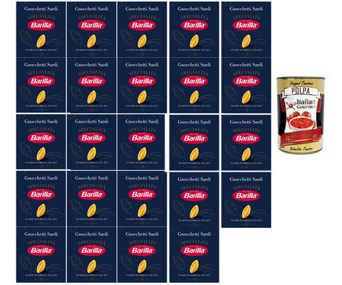Barilla Gnocchetti Sardi Specialità 24 x 500 g - Original Italian Durum Wheat Pasta, Sardinian Shell Noodles, al Dente in 14 Mins, Family & Gastro Storage Pack + Italian Gourmet Polpa**