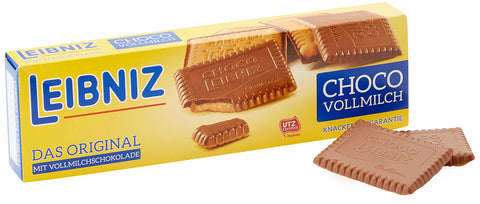 LEIBNIZ Choco Whole Milk, Pack of 12, Crispy Butter Biscuits Embedded in Delicate Milk Chocolate, Bulk Pack as Stock or for Sale (12 x 125 g)