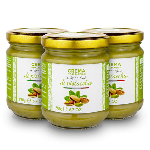 Sweet Pistachio Cream | 40% Pistachio | 3 x 190g | Brontedolci | Italy
