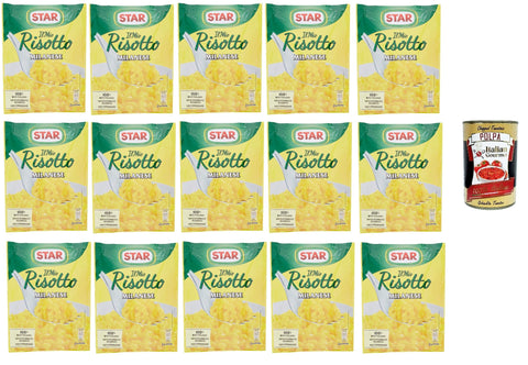 Star Il Mio Risotto Milanese - Creamy Rice with Saffron 100% Italian Ready Meals 15 x 175 g + Italian Gourmet Polpa 400 g