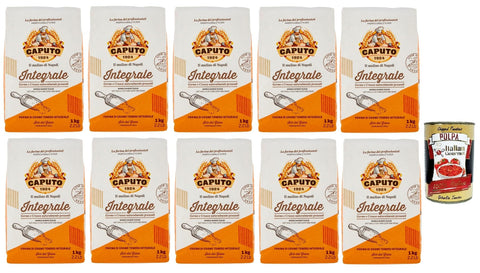 10x Caputo Farina integral whole grain flour flour tender whole grain wholemeal flour 1 kg + Italian gourmet polpa 400 g