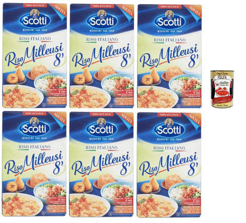 Riso Scotti - Riso Milleusi 8 Inch - Fast Cooking Rice for All Preparations, Ready in 8.6 x 1 kg + Italian Gourmet Polpa 400 g