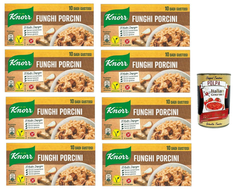 Knorr Dado Funghi Porcini, Broth Cube, 8 Pack of 10 Porcini Mushroom Cubes + Italian Gourmet Polpa 400 g