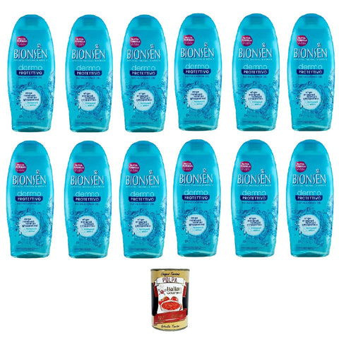 Bionsen Dermo Protettivo Bath & Shower Gel 650 ml, Skin Protective Shower Gel 12 x 650 ml + Italian Gourmet Polpa 400 g