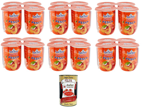 Sant'Anna SanThè Peach Tea with Real Black Tea Infusion in Sant'Anna Water 24 x 200 ml + Italian Gourmet Polpa 400 g