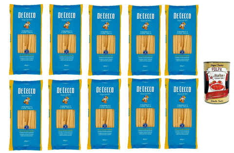De Cecco Tripoline N°3, 100% Italian Pasta Noodles 10 x 500 g + Italian Gourmet Polpa 400 g