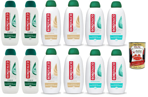 Borotalco Test Pack Shower Gel with Borotalkum Fragrance, Formula with Moisturising Agents, Borotalkum Effect on the Skin, Dermatologically Tested, 12 x 450 ml + Italian Gourmet Polpa 400 g