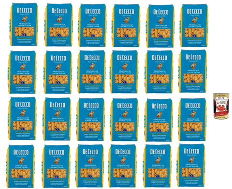 De Cecco Ditali Lisci N°58, 100% Italian Pasta Pasta, 24 x 500 g + Italian Gourmet Polpa 400 g
