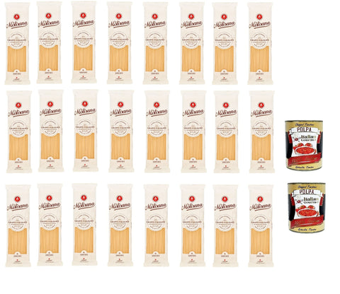 La Molisana Linguine N.6 Pasta Lenta Lavorazione Pasta Made of Durum Wheat Semolina Bronze Drawing 500 g + 2 x Italian Gourmet Polpa 24 Pieces