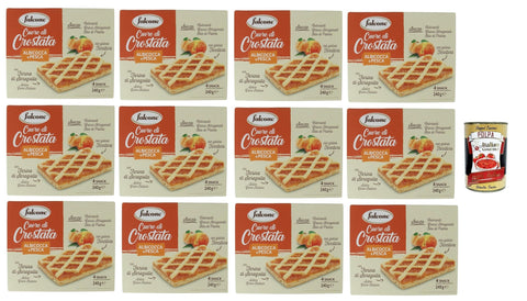 Falcone Cuor di Crostatina Albicocca E Pesca, Cake with Albicocca and Peach, 12 x 240 g + Italian Gourmet Polpa 400 g