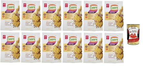 Crackers sfoglie cotte cuore con farina lenticchie rosse e mais, crackers leaves with red lentil flour and corn, 12 x 170 g + Italian gourmet polpa 400 g