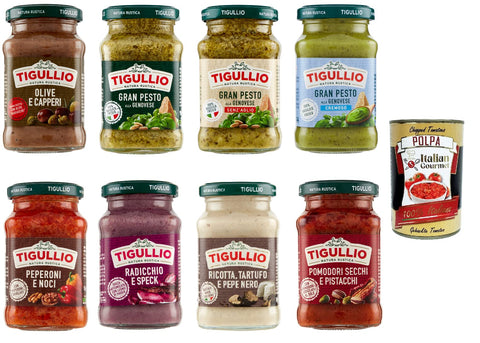 Star Tigullio Gran Pesto 8 x 190g Sauce Sauce + Italian Gourmet Polpa 400g Test Pack