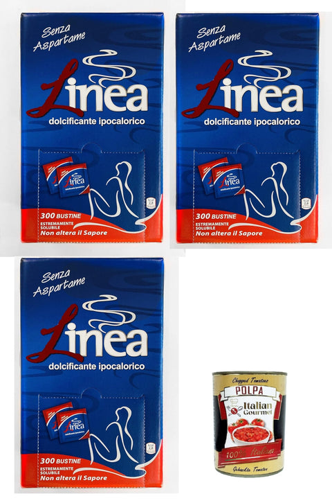 Linea Dolcificante - 300 bustine da 0.8g sweetener line - 300 bags of 0.8 g 3 x 240 g + Italian Gourmet polpa 400 g
