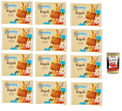 12 x Mulino Bianco Rigoli Shortbread Biscuits with 100% Italian Honey, 800 g + Italian Gourmet Polpa 400 g