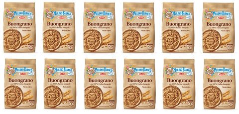 12 x Mulino Bianco Biscuits Buongrano 100% Whole Grain 350 g Biscuits Cookies Cake
