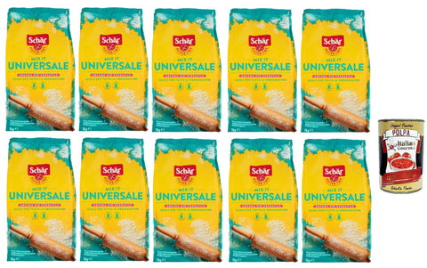 Schär Mix It Universale, Gluten Free Flour, Gluten Free Flour, 10 x 1 kg + Italian Gourmet Polpa 400 g