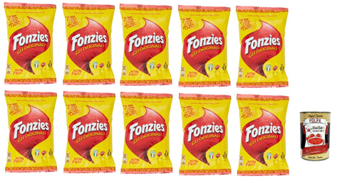 Fonzies Gli Originali Corn Snack Cheese Flavour 10 x 40 g | Crispy, Not Fried - Mini Bag for Aperitivo, Lunch Box & Party - Italian Cult Snack + Italian Gourmet Polpa