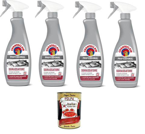 Chanteclair Professional Sgrassatore Professional Degreaser 4 x 700 ml + Italian Gourmet Polpa 400 g