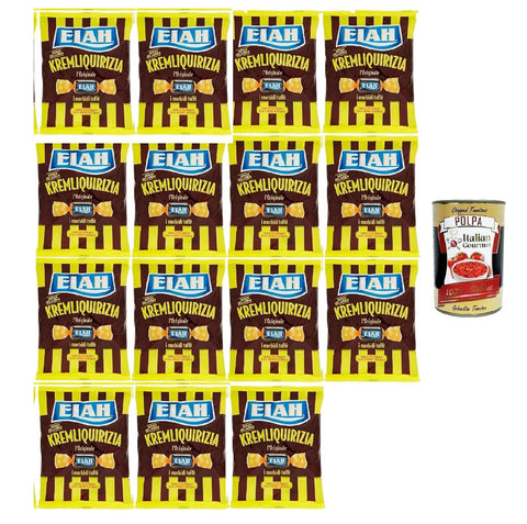 Elah Toffè Kremliquirizia, Milk and Liquorice Toffee, Candy Sweets Lollies 15 x 150 g + Italian Gourmet Polpa 400 g