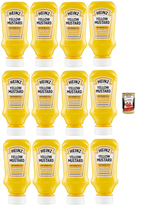Heinz Yellow Mustard Senape Classica, Original American Mustard, New York Deli Style, 12 x 240 g + Italian Gourmet Polpa 400 g