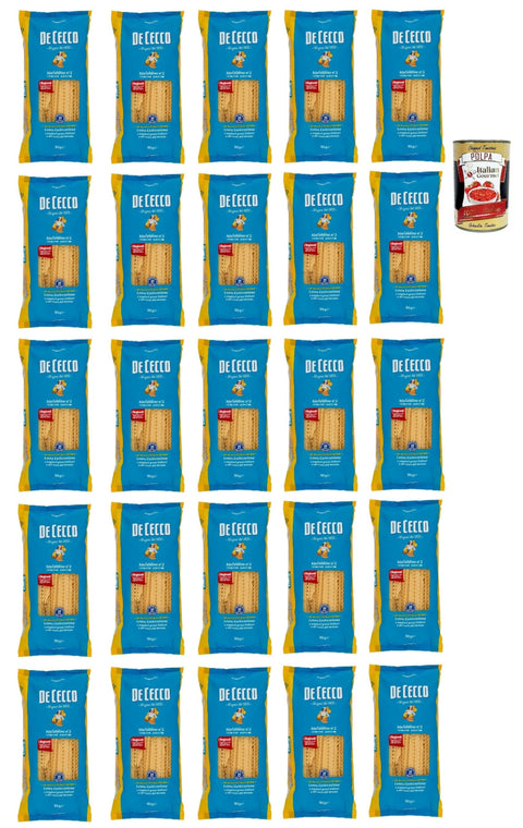 De Cecco Pasta Mafaldine n. 2 100% Italian Pasta 24 x 500 g + Italian Gourmet Polpa 400 g