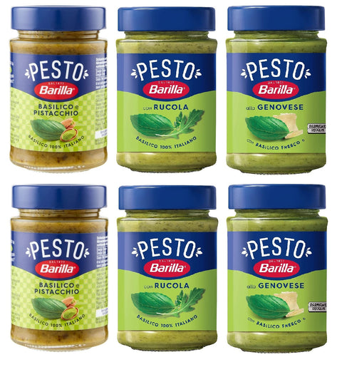 Test Pack Barilla Green 2 x Pesto Basilico e Rucola 2 x Pesto Genovese 2 x Pesto Pistacchio Pesto Basilico e Pistacchio Pesto with Basil and Pistachio 6 x 190 g