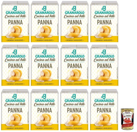 12 x Granarolo Panna da Cucina, Long-Lasting UHT Cooking Cream, Tetrapak Packaging 200 ml + Italian Gourmet Polpa di Pomodoro 400 g Tin
