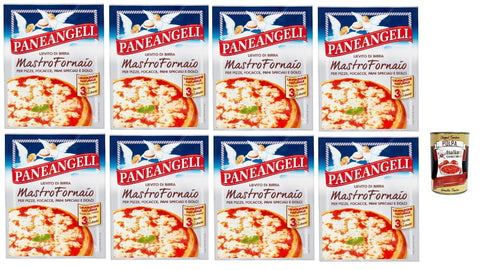 Paneangeli Lievito di Birra Mastro Fornaio - Brewer's Yeast - Versatile Dehydrated Yeast for Savoury and Sweet Foods - 8 x 21 g (3 Bags of 7 g) + Italian Gourmet Polpa 400 g