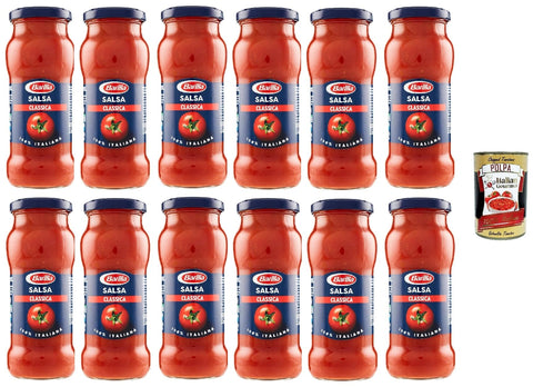 Barilla Salsa Classica 12 x 300 g - 3.6 kg Tomato Pasta Sauce, 100% Italian Flavour, Ready to Serve, Ideal for Pasta & Pizza - Family Supply + Italian Gourmet Polpa