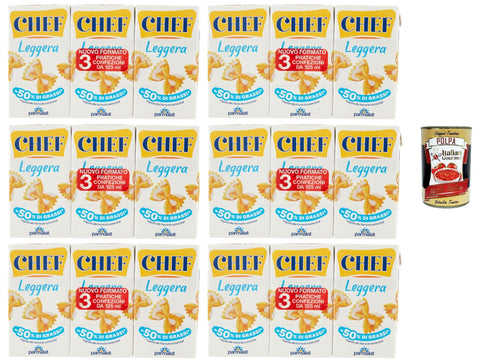 Parmalat Chef Leggera Cooking Cream, Lightweight, 6 Pack, 18 x 125 ml, 50% Less Fat, + Italian Gourmet Polpa 400 g