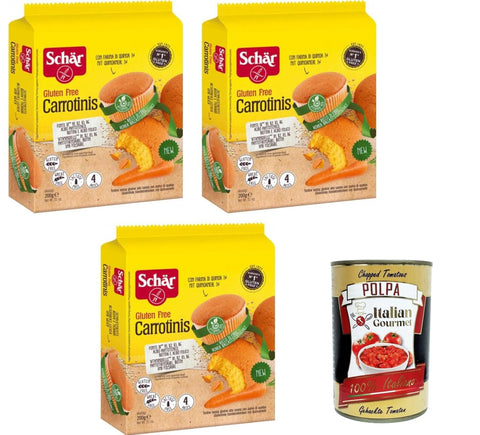 Schar Carrotinis Senza Lattosio Schar Carrotini is Lactose Free 3 x 200 g + Italian Gourmet Polpa 400 g