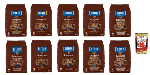 De Cecco Integrale Fusilli Giganti N° 234, Pasta Integrale, Whole Grain Pasta, 10 x 500 g + Italian Gourmet Polpa 400 g