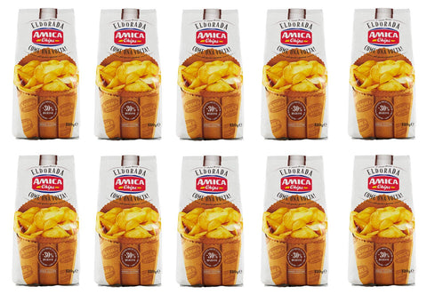 Amica Chips Eldorada Come una Volta Potato Chips Thick and Crispy Cut 130 g Gluten-Free Potato Chips Pack of 10